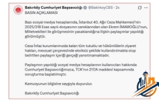 BAKIRKÖY CUMHURİYET BAŞSAVCILIĞINDAN EKREM İMAMOĞLU...