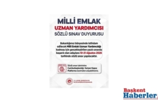 135 Milli Emlak Uzman Yardımcısı Alımında Sözlü...