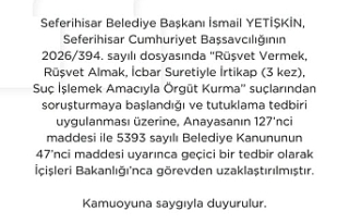 İZMİR İLİ SEFERİHİSAR BELEDİYE BAŞKANI İSMAİL...